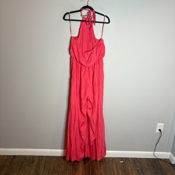 Petal & Pup Dionne Halter Jumpsuit in Flamingo - Picture 5 of 8